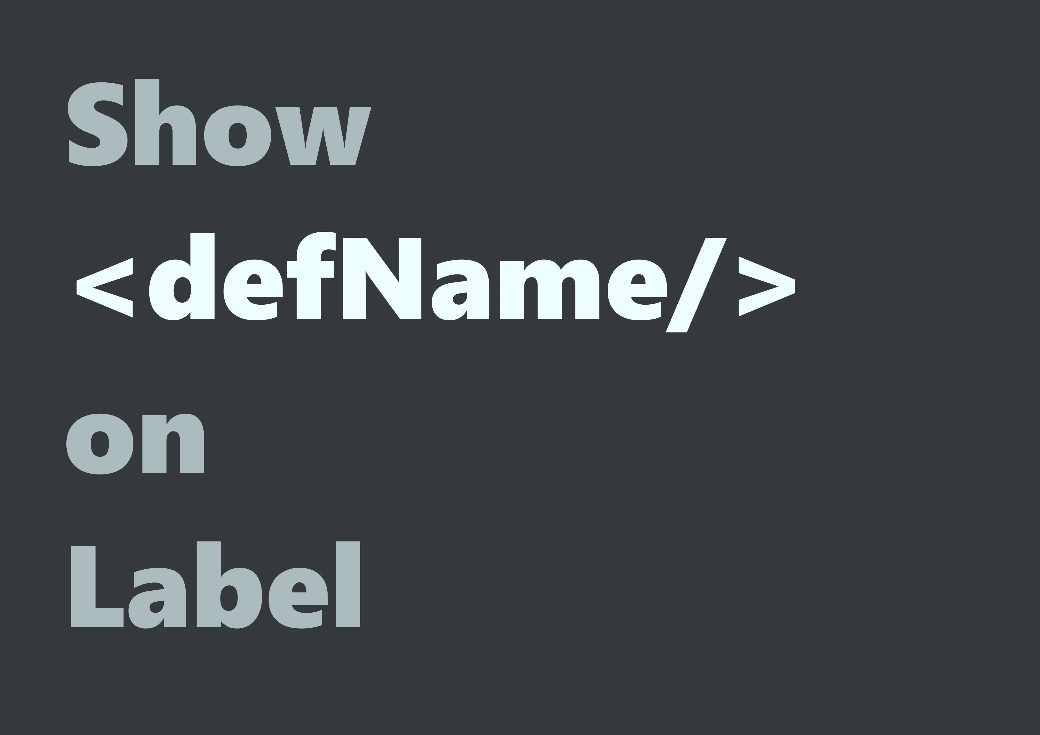 Preview artwork for Show DefName on Label - Continued